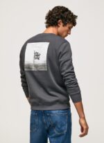Men Washed Black Pepe Jeans Photo Print Jumper 60J40885 - Image 4