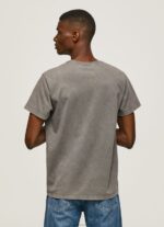 Men Washed Black Pepe Jeans Printed Logo Cotton T-Shirt 60J40927 - Image 4