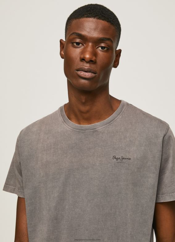 men_washed_black_pepe_jeans_printed_logo_cotton_t_shirt_60j40927.jpg Men Washed Black Pepe Jeans Printed Logo Cotton T-Shirt 60J40927 - Image 1