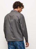 Men Washed Black Pepe Jeans Relaxed Fit Twill Overshirt 60J401047 - Image 4