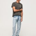Men Washed Black Pepe Jeans Washed And Dyed Cotton T-Shirt 60J40941