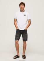 Men White Pepe Jeans Baseball Collar Pique Polo Shirt 60J401087 - Image 2