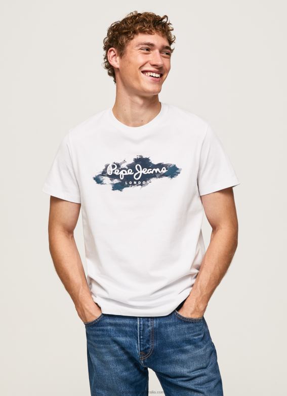 men_white_pepe_jeans_cotton_t_shirt_with_brushes_logo_60j40952.jpg Men White Pepe Jeans Cotton T-Shirt With Brushes Logo 60J40952 - Image 1