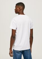 Men White Pepe Jeans Flag Logo N Waving Flag T-Shirt 60J401014 - Image 4