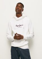 Men White Pepe Jeans High Density Logo Jumper 60J40903 - Image 2