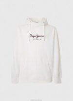 Men White Pepe Jeans High Density Logo Jumper 60J40903 - Image 5