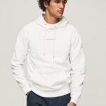 Men White Pepe Jeans Hooded Cotton Jumper 60J40910