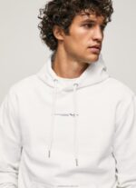 Men White Pepe Jeans Hooded Cotton Jumper 60J40910 - Image 3
