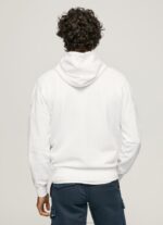 Men White Pepe Jeans Hooded Cotton Jumper 60J40910 - Image 4