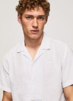 Men White Pepe Jeans Lastingham Short Sleeved Shirt 60J401060 - Image 3