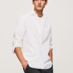 Men White Pepe Jeans Lawson Regular Fit Oxford Shirt 60J401044