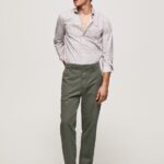 Men White Pepe Jeans Lenora Slim Fit Poplin Shirt 60J401075