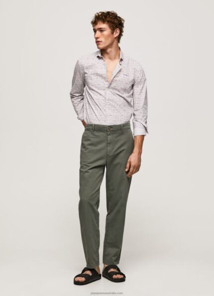 Men White Pepe Jeans Lenora Slim Fit Poplin Shirt 60J401075