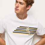 Men White Pepe Jeans Letters Logo T-Shirt 60J40977