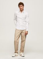 Men White Pepe Jeans Limerick Slim Fit Shirt 60J401024 - Image 2
