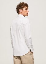Men White Pepe Jeans Limerick Slim Fit Shirt 60J401024 - Image 4