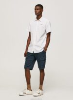 Men White Pepe Jeans Lindenberg Short Sleeved Shirt 60J401063 - Image 2