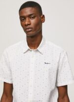Men White Pepe Jeans Lindenberg Short Sleeved Shirt 60J401063
