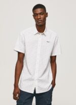 Men White Pepe Jeans Lindenberg Short Sleeved Shirt 60J401063 - Image 3