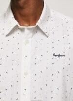 Men White Pepe Jeans Lindenberg Short Sleeved Shirt 60J401063 - Image 4