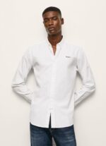 Men White Pepe Jeans Lisselton Striped Dobby Shirt 60J401064