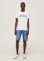 Men White Pepe Jeans Logo Print T-Shirt 60J40970 - Image 2