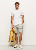 Men White Pepe Jeans Logo Print T-Shirt 60J40978 - Image 2