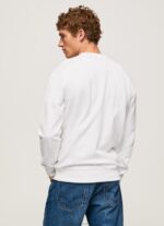 Men White Pepe Jeans Logo Printed Sweatshirt 60J40901 - Image 4