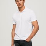Men White Pepe Jeans Logo T-Shirt 60J401085