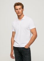 Men White Pepe Jeans Logo T-Shirt 60J401085