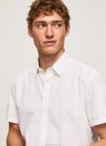 Men White Pepe Jeans Lothersdale Short Sleeved Shirt 60J401069 - Image 3