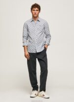 Men White Pepe Jeans Lou Slim Fit Poplin Shirt 60J401070 - Image 2