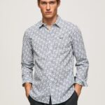 Men White Pepe Jeans Lou Slim Fit Poplin Shirt 60J401070