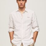 Men White Pepe Jeans Lynton Regular Fit Oxford Shirt 60J401034