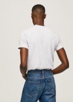 Men White Pepe Jeans Marbled Logo Print T-Shirt 60J40987 - Image 4
