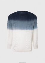 Men White Pepe Jeans Perseo Cable Knit Jersey 60J40851 - Image 5
