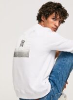 Men White Pepe Jeans Photo Print Jumper 60J40867