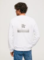 Men White Pepe Jeans Photo Print Jumper 60J40867 - Image 5