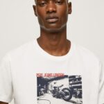 Men White Pepe Jeans Photo Print T-Shirt 60J40955