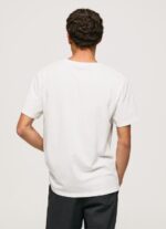 Men White Pepe Jeans Photo Print T-Shirt 60J40958 - Image 4