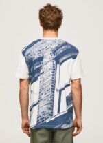 Men White Pepe Jeans Photo Print T-Shirt 60J40981 - Image 4