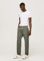 Men White Pepe Jeans Printed Logo Cotton T-Shirt 60J401011 - Image 2