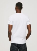 Men White Pepe Jeans Short-Sleeved Cotton T-Shirt 60J401002 - Image 4