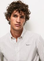 Men White Pepe Jeans Slim Fit Poplin Cotton Shirt 60J401022 - Image 4