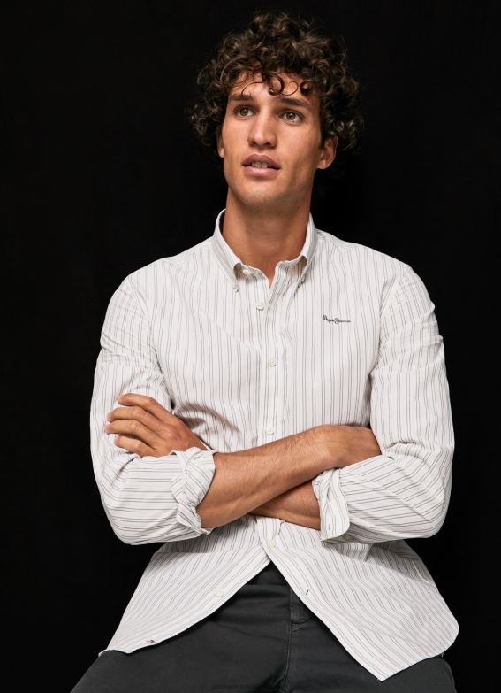 men_white_pepe_jeans_slim_fit_poplin_cotton_shirt_60j401022.jpg Men White Pepe Jeans Slim Fit Poplin Cotton Shirt 60J401022 - Image 1