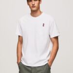 Men White Pepe Jeans Telephone Booth T-Shirt 60J40984