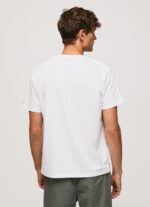 Men White Pepe Jeans Telephone Booth T-Shirt 60J40984 - Image 4