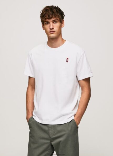 Men White Pepe Jeans Telephone Booth T-Shirt 60J40984