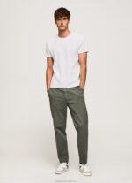 Men White Pepe Jeans Waffle Knit Cotton T-Shirt 60J40960 - Image 2