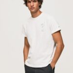 Men White Pepe Jeans Washed And Dyed Cotton T-Shirt 60J40942